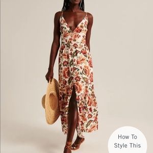 Abercrombie & Fitch Button-Through Maxi Dress